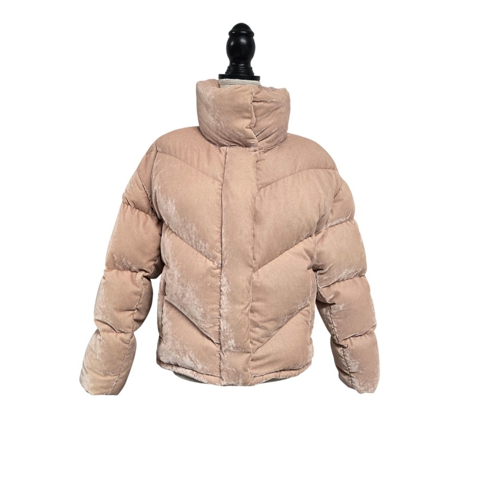 ARITZIA Wilfred Cloud Puff Velvet Goose Down Puffer Coat Jacket Pink XS‎ READ